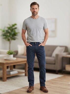 Bugatti Men's Nevada Regular Fit blue pants size 34/34.